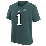 Youth Philadelphia Eagles Jalen Hurts Nike Midnight Green Super Bowl LVII Name & Number T-Shirt - Pro Jersey Sports