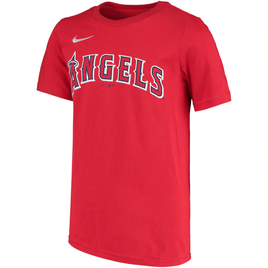 Youth Mike Trout Los Angeles Angels Nike Red Name & Number T-Shirt