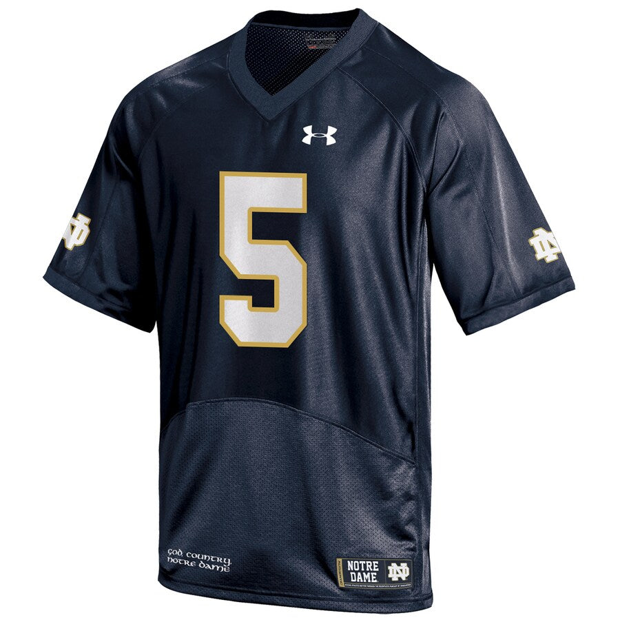 Notre Dame Fighting Irish #5 Under Armour Youth Replica Jersey - Navy